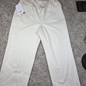 Isabel Maternity by Ingrid & Isabel Cream Wide Leg Pants